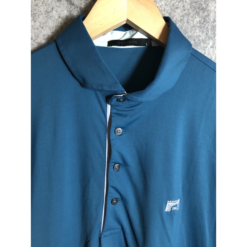 Greyson Polo Shirt Mens Large Blue Golf Performance Sports Casual Classic
